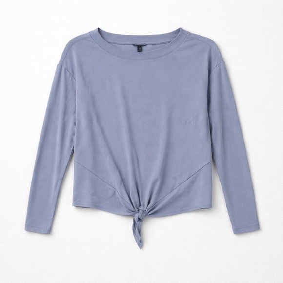 Banana Republic Tops - Banana Republic Light Blue Long-Sleeve Tie-Front Sweatshirt